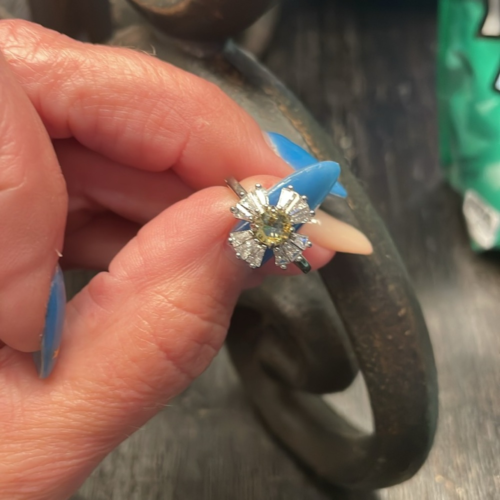 Bomb Party• Kids Adjustable Ring•Lab Created Citrine•Rhodium Plated